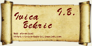 Ivica Bekrić vizit kartica
